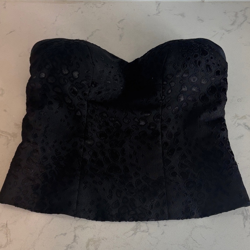 Guess Black Strapless Bustier Top